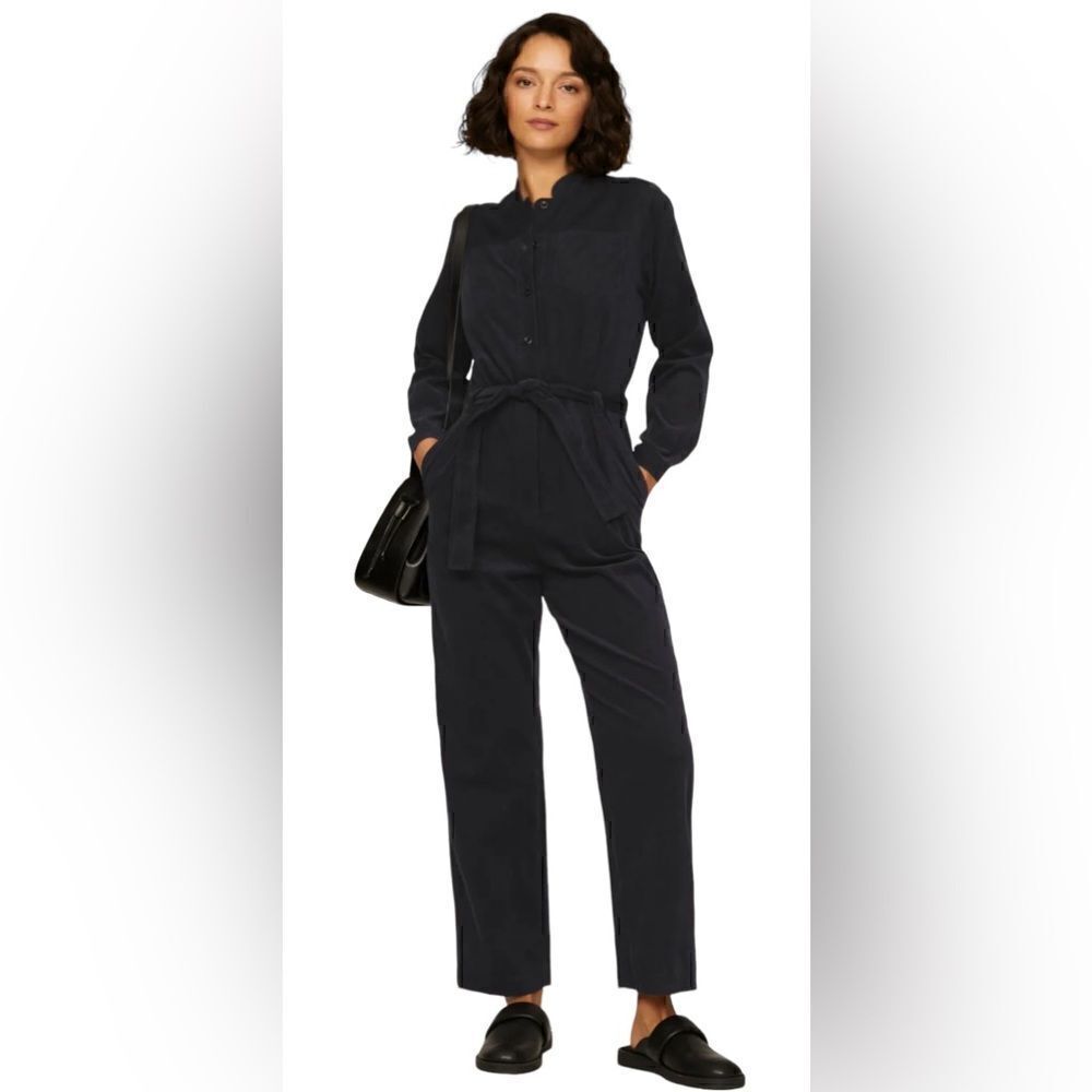 A.P.C. Justine Navy Corduroy Jumpsuit Size 8 10